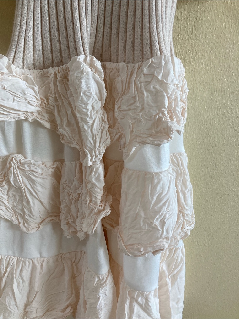 Francesca's Collections Cream Puff-Sleeve Tiered Girls Dress - Picture 4 of 5